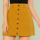 Shein Wide Waistband Button Up Skirt