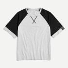 Shein Men Embroidery Detail Color Block T-shirt