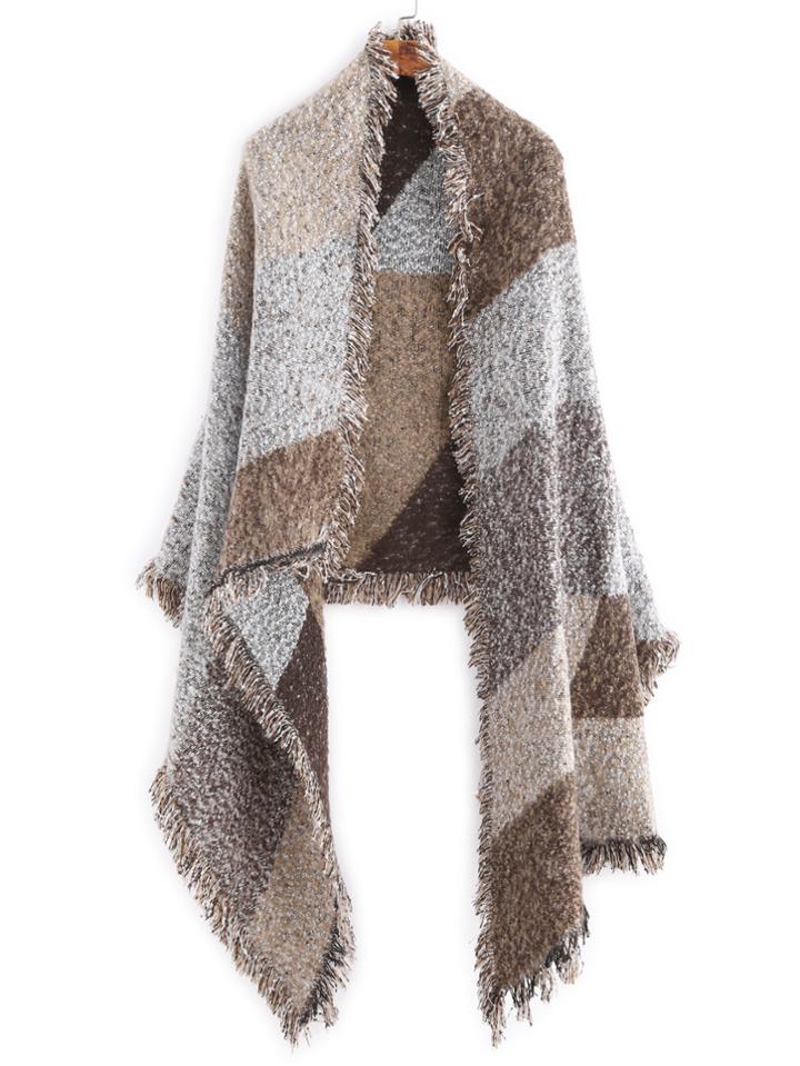 Shein Oversized Eyelash Fringe Thickened Warm Shawl Scarf