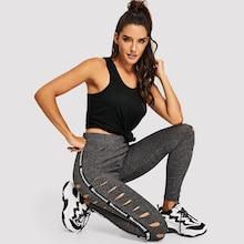 Shein Laddering Cut Marled Leggings