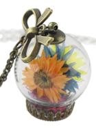 Shein Colorful Flower Bottle Girly Pendant Necklace Costume Jewelry