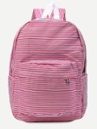 Shein Red Striped Canvas Backpack