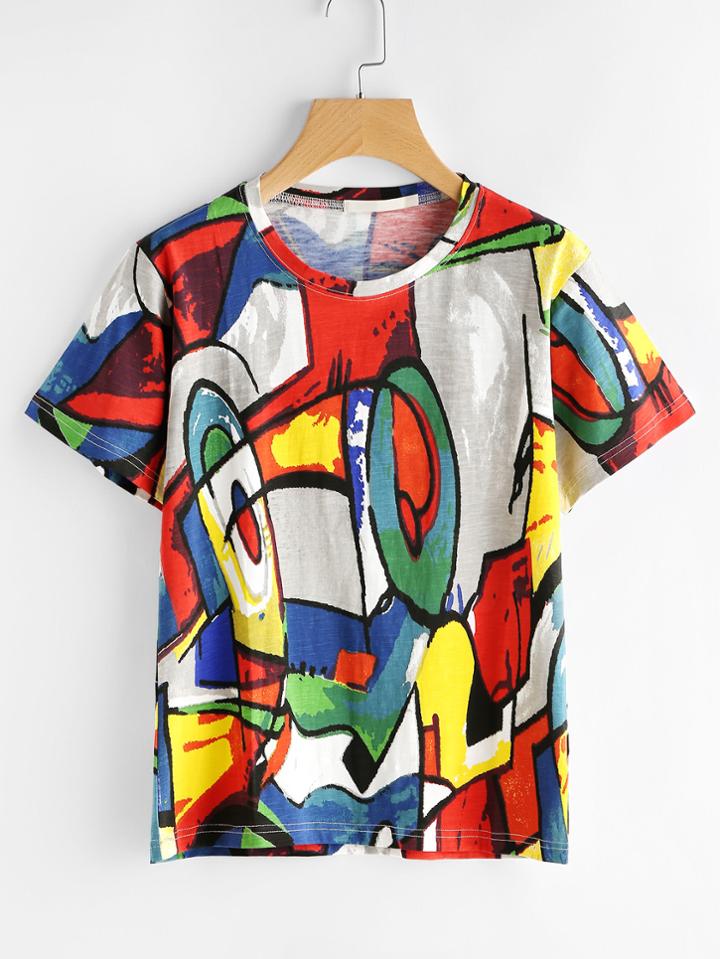 Shein Graffiti Print Tee