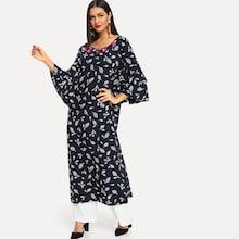 Shein Layered Flounce Sleeve Tassel Embellished Split Dress