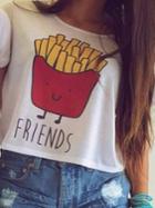 Shein Friends French Fries Print Tee