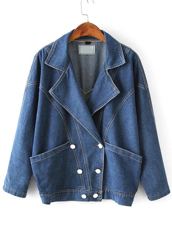 Shein Bat Sleeve Denim Boyfrind Coat