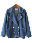 Shein Bat Sleeve Denim Boyfrind Coat