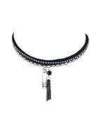 Shein Punk Style Hanging Pin Chain Rivet Women Choker Necklaces