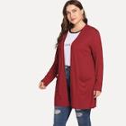 Shein Plus Pocket Front Ribbed Duster Coat