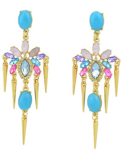 Shein Multicolor Gemstone Spike Earrings