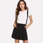 Shein Zip Side Pleated Skirt With Adjustable Strap