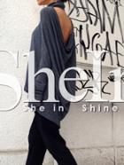 Shein Grey High Neck Cowl Back T-shirt