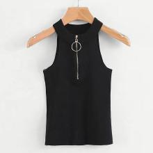 Shein Zip Detail Knitted Top