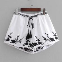 Shein Eyelet Embroidered Drawstring Shorts