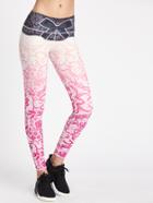 Shein Active Ombre Florals Sports Leggings