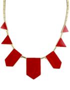 Shein Red Geometric Monogram Necklace