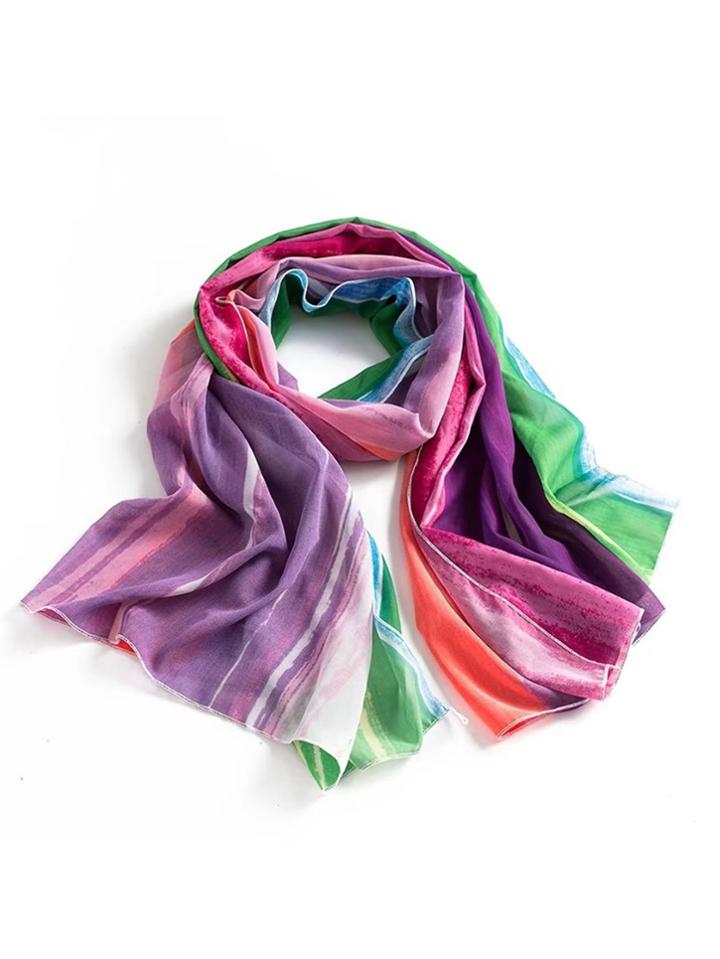 Shein Block Striped Lightweight Scarf