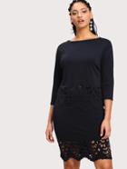 Shein Laser Cut Hem Top And Skirt Set