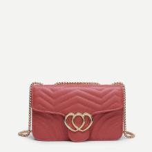 Shein Heart Decor Chevron Chain Bags