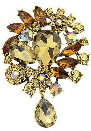 Shein Yellow Drop Diamond Brooches