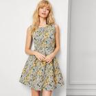 Shein Figure Print Pleated Shell Dress
