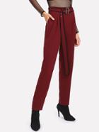 Shein Buckle Belt Detail Tapered Pants
