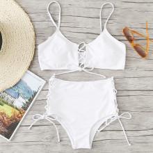 Shein Lace Up Detail Bikini Set