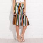 Shein Asymmetrical Hem Striped Skirt