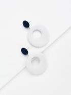 Shein Two Tone Faux Fur Drop Earrings