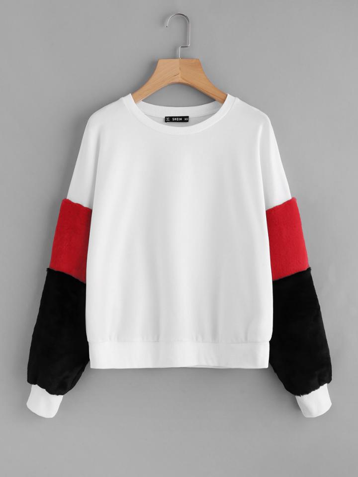 Shein Cut And Sew Sleeve Pullover