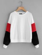 Shein Cut And Sew Sleeve Pullover