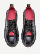 Shein Black Laser Cut Heart Pattern Lace Up Shoes
