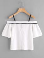 Shein Contrast Trim Cold Shoulder Top