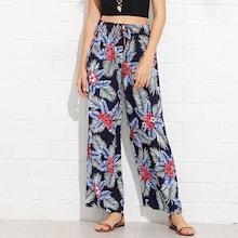 Shein Floral Print Drawstring Waist Pants