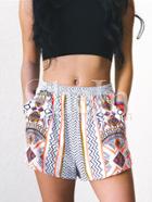 Shein Multicolor Geometric Print Pockets Shorts