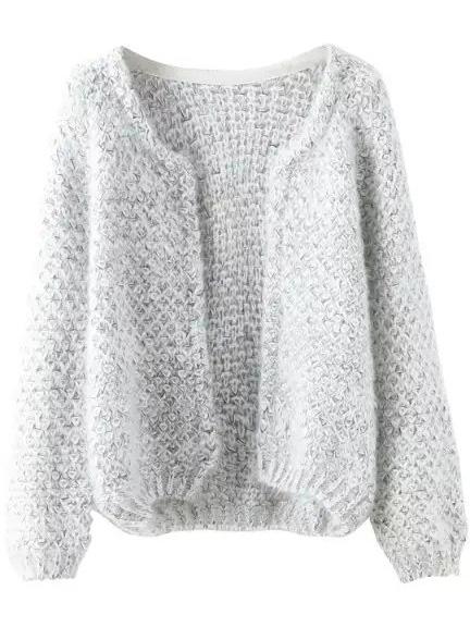 Shein Long Sleeve Mohair Grey Coat