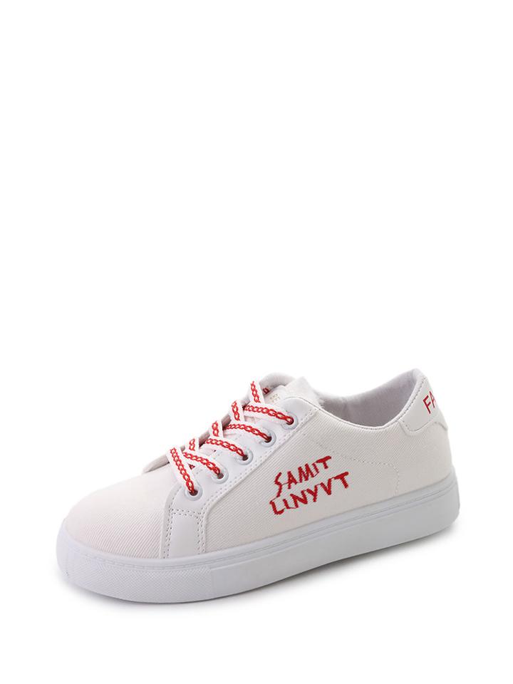 Shein Letter Embellished Lace Up Sneakers