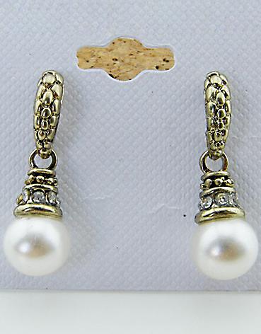 Shein Gold Pearl Diamond Earrings