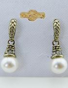 Shein Gold Pearl Diamond Earrings
