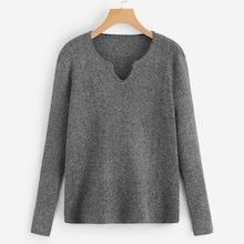 Shein Plus Solid V-neck Jumper