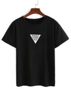 Shein Triangle Letters Print T-shirt