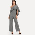 Shein One Shoulder Exaggerate Flounce Jumpsuit