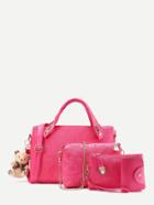 Shein Faux Leather 4pcs Bag Set With Random Color Bear