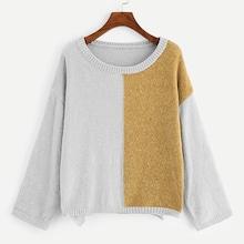 Shein Two Tone Drop Shoulder Sweater