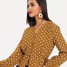 Shein Dot Print Button Up Blouse