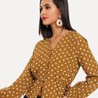 Shein Dot Print Button Up Blouse