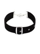 Shein Black Buckled Suede Leather Punk Choker