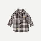 Shein Toddler Boys Embroidery & Pocket Detail Gingham Shirt