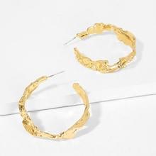 Shein Textured Open Hoop Earrings