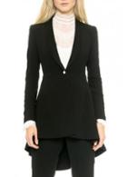 Rosewe Enchanting Solid Black Long Sleeve Coat For Woman